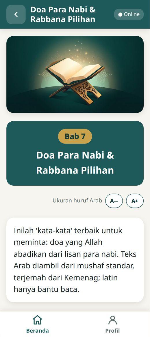 Tangkapan layar Doa Para Nabi